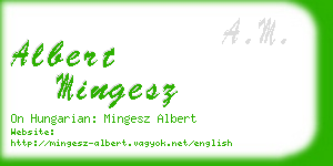 albert mingesz business card